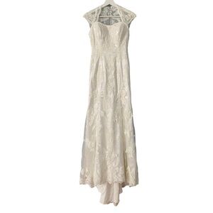 Destiny Ivory All-Over Lace Mermaid Formfitting Wedding Dress 2-4